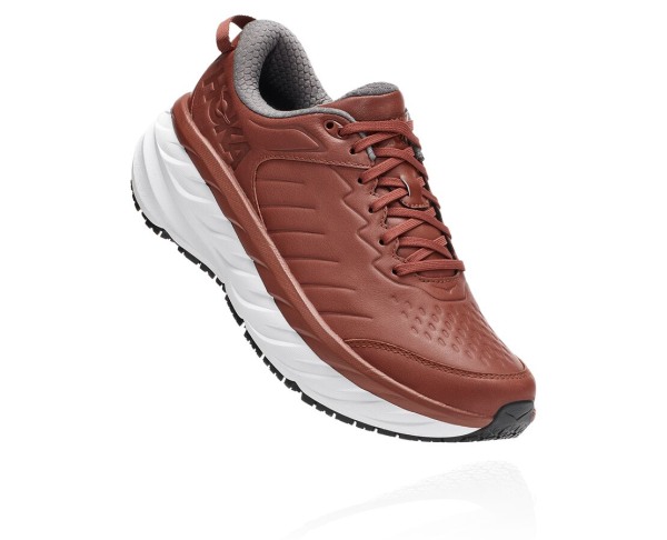 Hoka One One Bondi Sr Mens UK - Brown / White Road Running Shoes - VMPZX0825